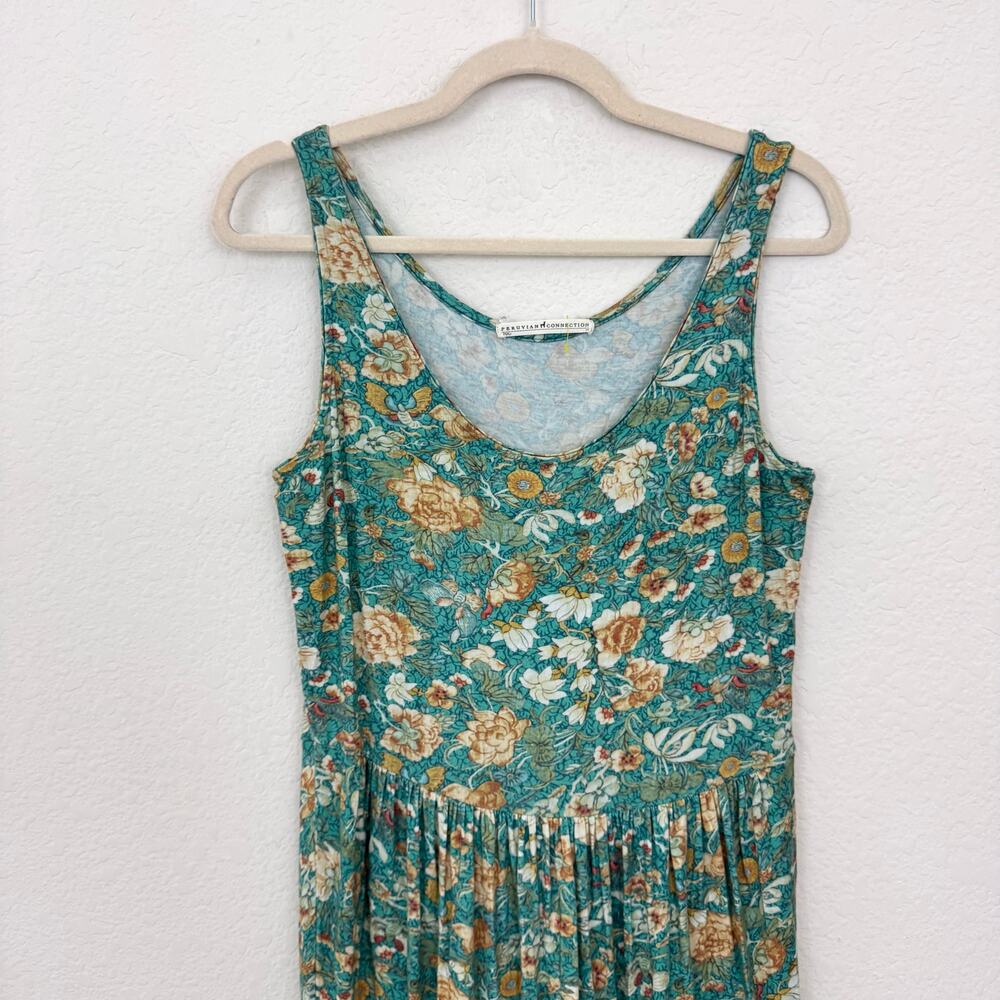 Peruvian Connection Womens Strapless Casual Maxi Dress Size M Floral Summer - Picture 3 of 8